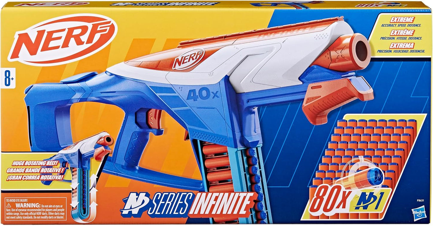 Lanzador Nerf N Series Infinite + 80 Dardos De Hasbro Azul