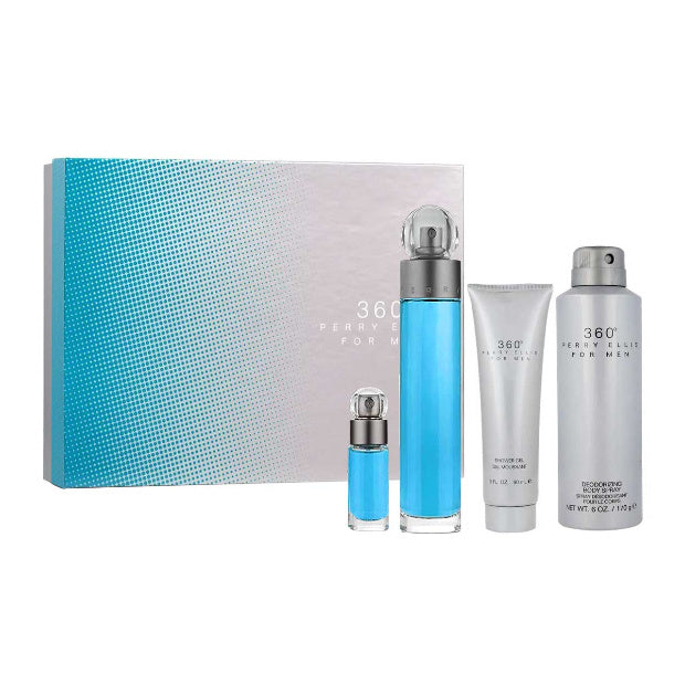 Set de perfume 360 Perry Ellis para caballero 4 piezas