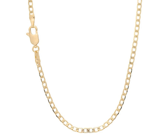 Cadena Cubana de Oro Laminado 18 k 50cm x 5 mm