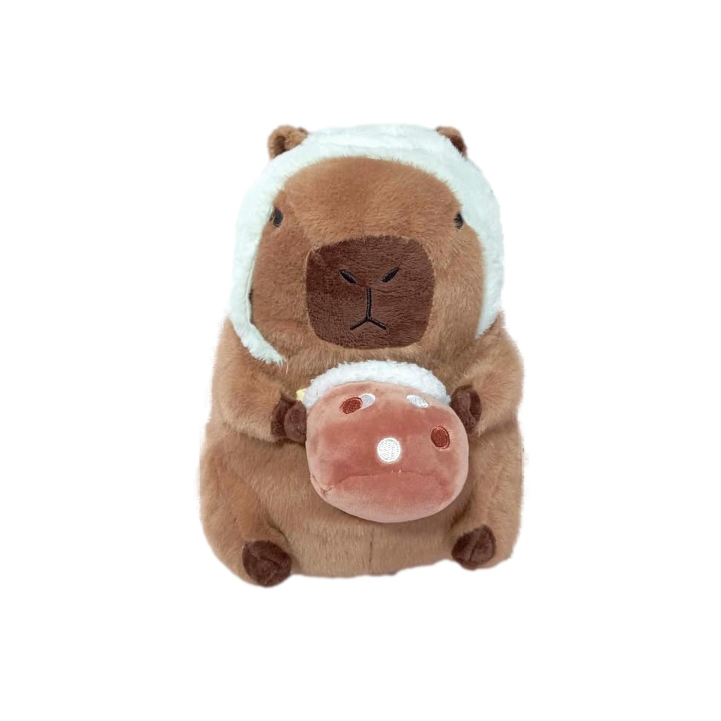 Capibara de peluche 30 cm con tarro de miel