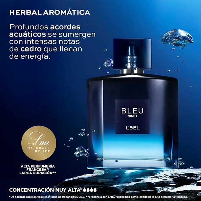 Perfume para caballero Blue Intense Night de LBEL 100 ml