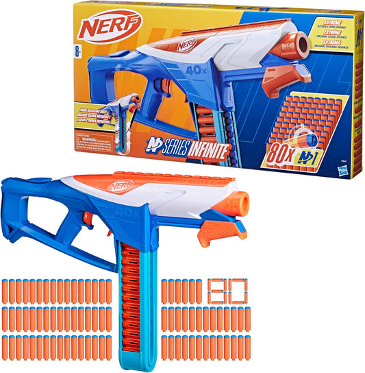 Lanzador Nerf N Series Infinite + 80 Dardos De Hasbro Azul