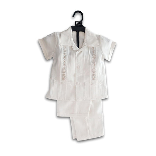 Traje Guayabero para bebé estilo gobernador con pantaloncito y short incluidos